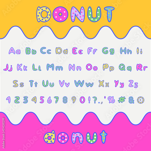 Photography Donut font glyphs letters alphabet