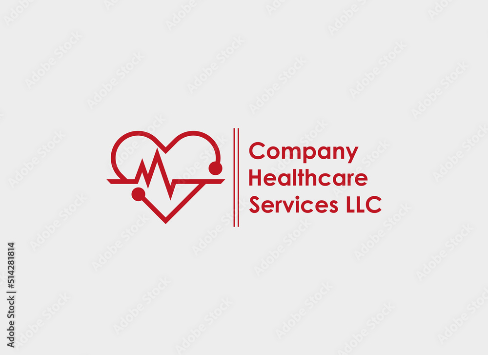 Medical logo. Geometric Shape Heart with Stethoscope . Usable for Medical, Health care, Business Logos. Flat Vector Design Template Element