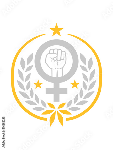 Lorbeerkranz Symbol Frauenrechte Faust 