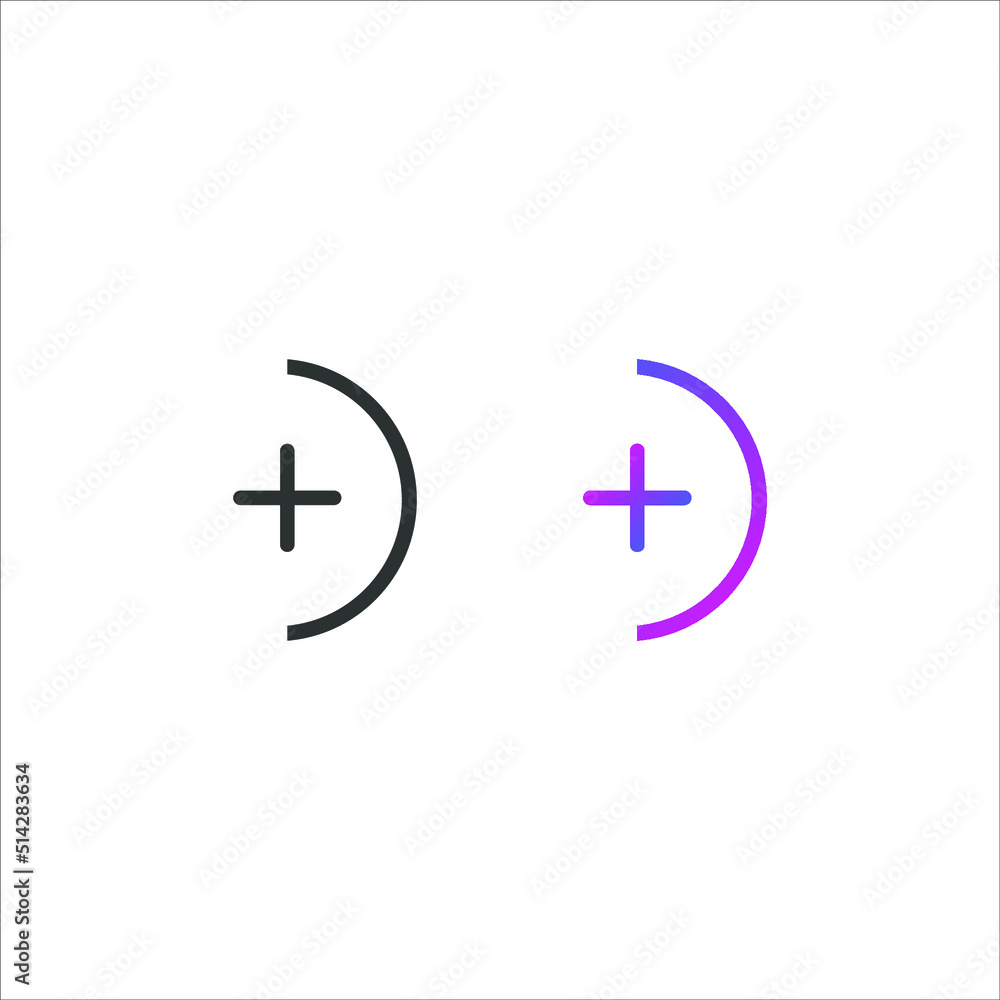 Add, plus flat icon, in solid and gradient color Add, plus flat icon, in solid and gradient color