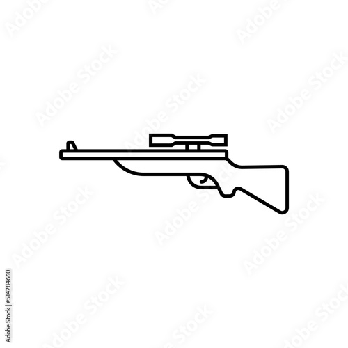 Sniper rifle linear icon. Editable stroke