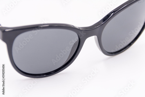 sunglasses with black vinyl crystals and black sideburns