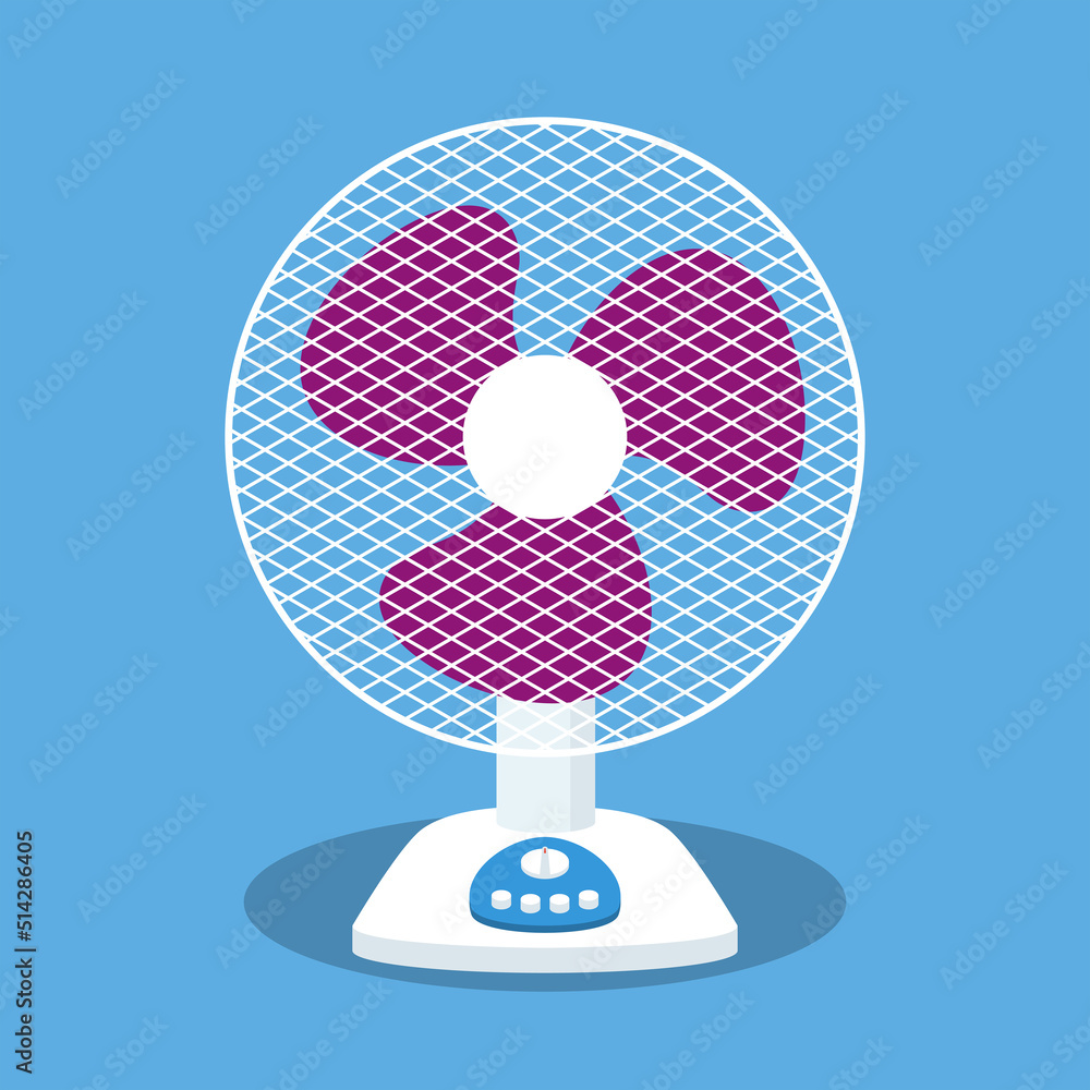 Stand fan. Standing fan with blades. Electric equipment for cooling air