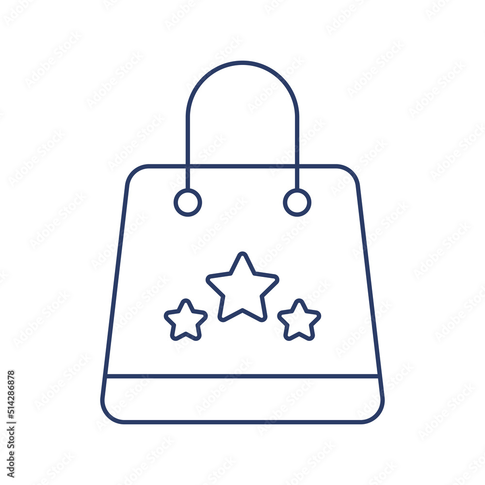 Modern creative shopping bag star icon Modern creative shopping bag star icon