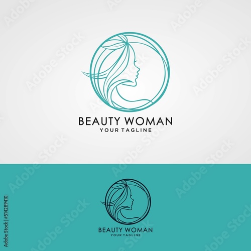 women's hair hair salon gradient logo design