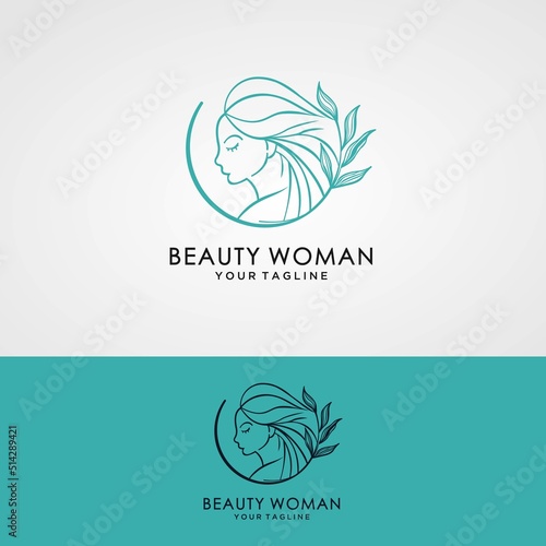 women's hair hair salon gradient logo design