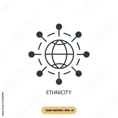 ethnicity icons  symbol vector elements for infographic web