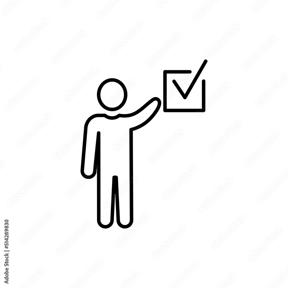 Stick man with tick design. Human figures icon. Vector stock illustration. eps 10 Stick man with tick design. Human figures icon. Vector stock illustration. eps 10