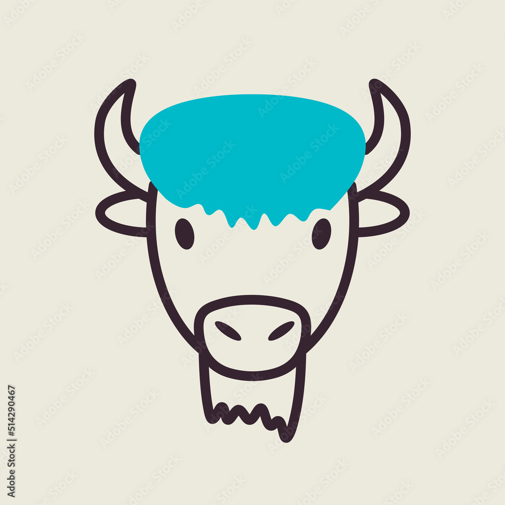 Bison buffalo ox icon. Animal head vector Bison buffalo ox icon. Animal head vector