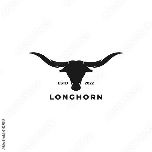 Longhorn simple flat logo design vector