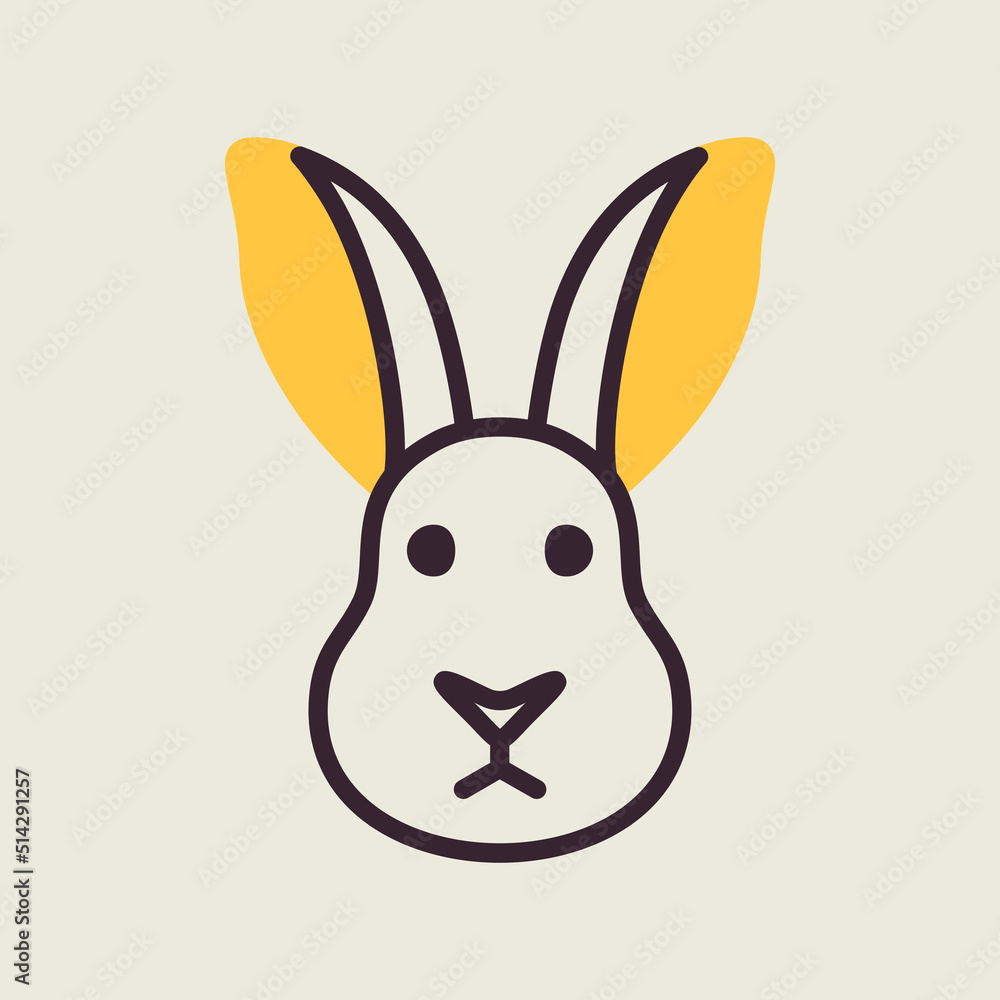 Fototapeta premium Rabbit icon. Farm animal vector illustration