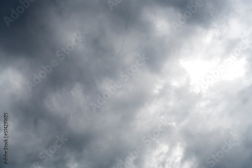 Gray storm clouds in the sky. Bad weather. Hurricane