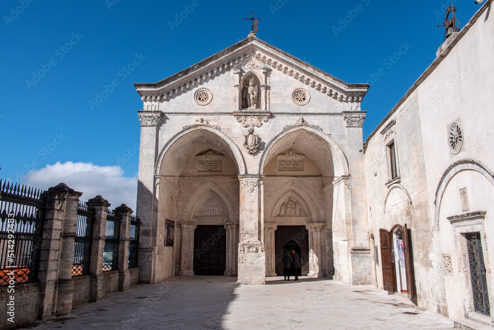 Famous Archangel Michael pilgrimage church in Monte Sant'Angelo, Gargano peninsula in Southern Italy