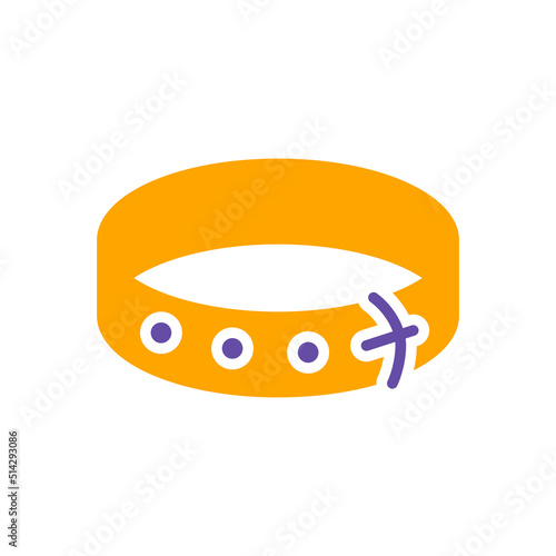 Pet collar vector icon. Pet animal sign