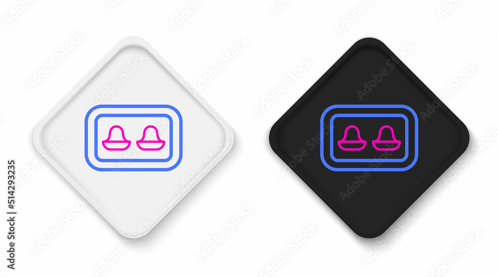 Line Earplugs with storage box icon isolated on white background. Ear plug sign. Noise symbol. Sleeping quality concept. Colorful outline concept. Vector Line Earplugs with storage box icon isolated on white background. Ear plug sign. Noise symbol. Sleeping quality concept. Colorful outline concept. Vector