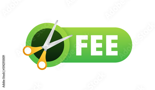 Fee scissors icon isolated on white background. Vector icon