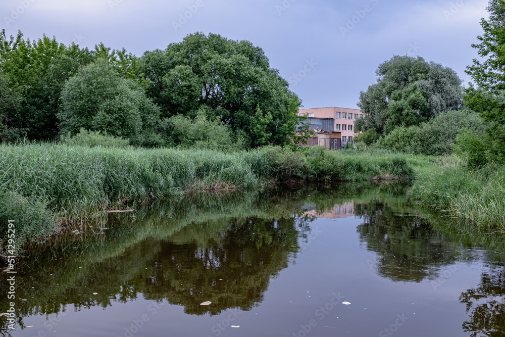 Platone river near Jelgava town in Latvia in summer