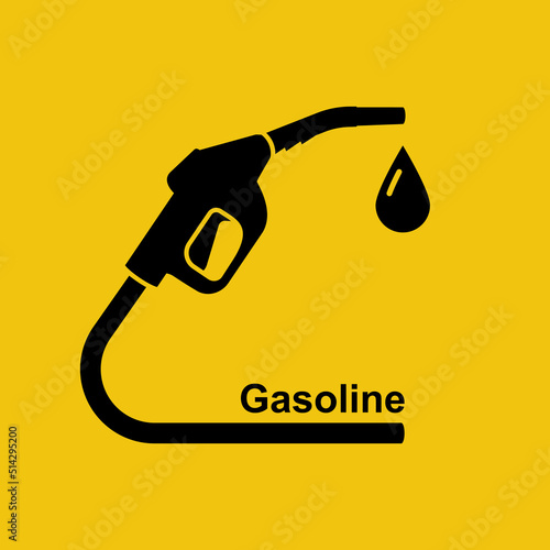 Fuel pump. Petrol station sign. Gas station sign. Gasoline pump nozzle. Fuel background. Vector illustration. Gasoline pump with drop. Fuel pump icon.