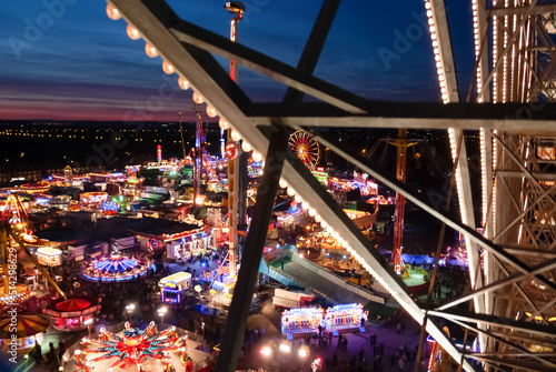 Fairground rides at night