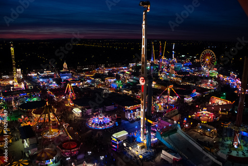 Fairground rides at night