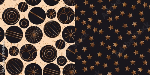 Mid century modern Christmas seamless pattern