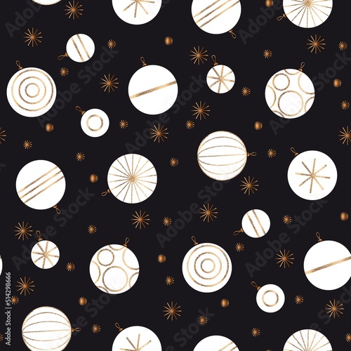 Minimal black, white and gold Christmas ornaments