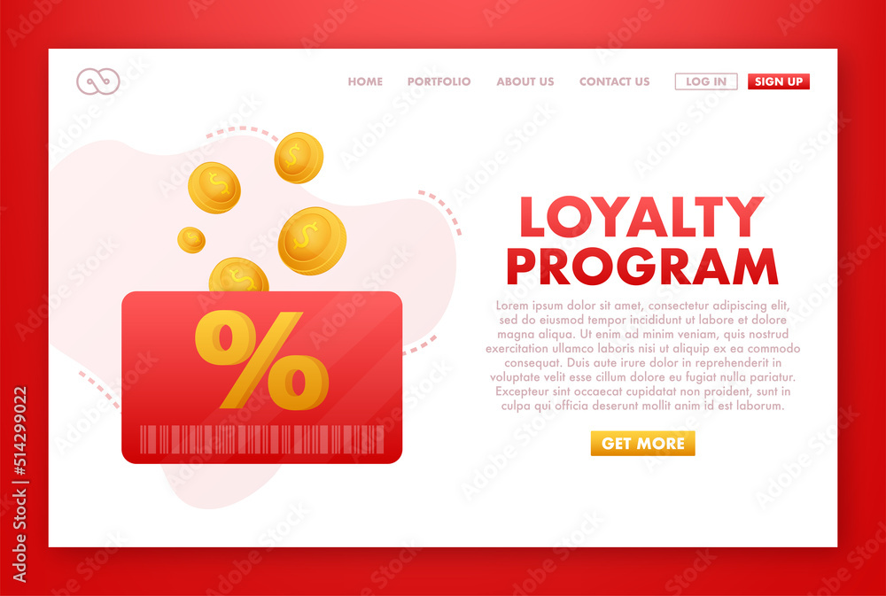 Loyalty program in flat style. Discount coupon. coupon reward. Discount, loyalty program, promotion.