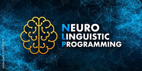 NLP - Neuro linguistic programming, medical concept. Vector stock illustration.