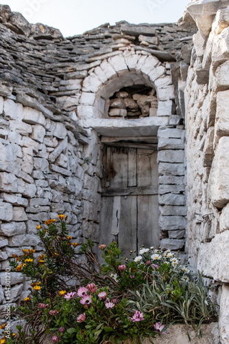 Door of an abandoned Trullo house in Alberobello, Southern Italy