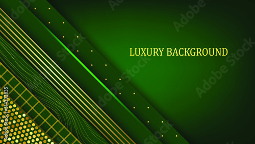 Green and gold luxury background. Vector illustration.