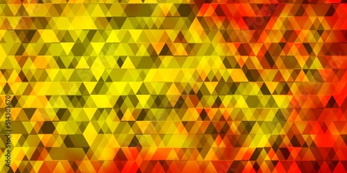 Light Orange vector texture with lines, triangles.