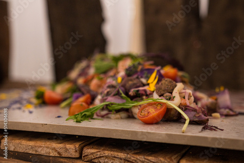 grilled meat with vegetables © Cokke Romero