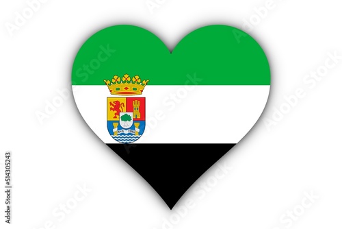 Bandera de Extremadura en corazón photo