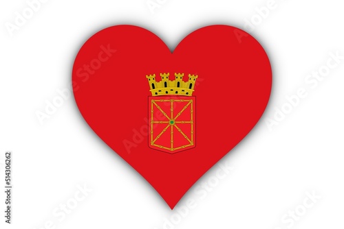 Bandera de la Comunidad Foral de Navarra en corazón photo