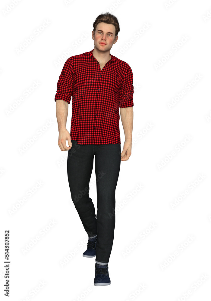 Fototapeta premium handsome male, isolated, 3D render
