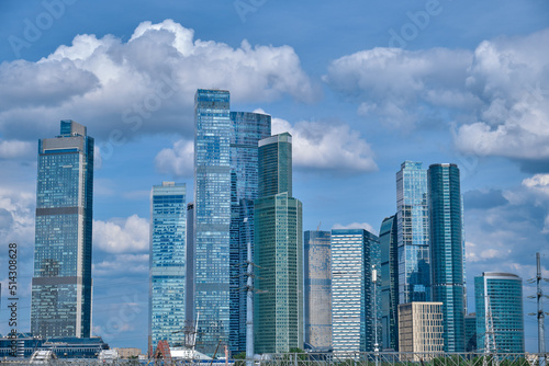 Photography Moscow, Russia 2022 New buildings facades in housingresidential complex Moscow city, Russia