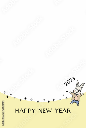 フォトフレーム　うさぎ　年賀状　2023