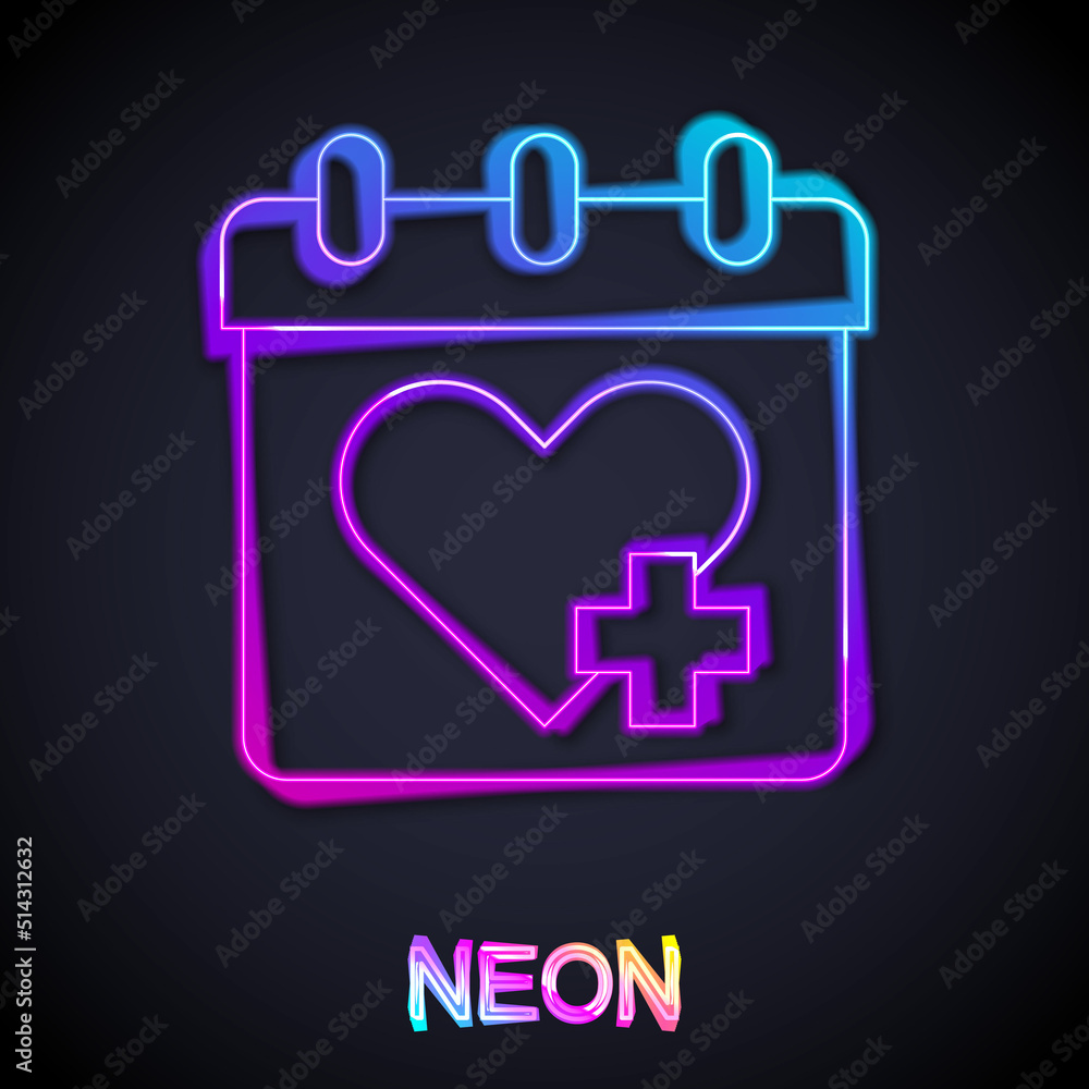 Glowing neon line Doctor appointment icon isolated on black background. Calendar, planning board, agenda, consultation doctor. Vector Glowing neon line Doctor appointment icon isolated on black background. Calendar, planning board, agenda, consultation doctor. Vector