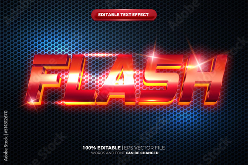 super red flash glow metal steel cinematic 3d editable text effect