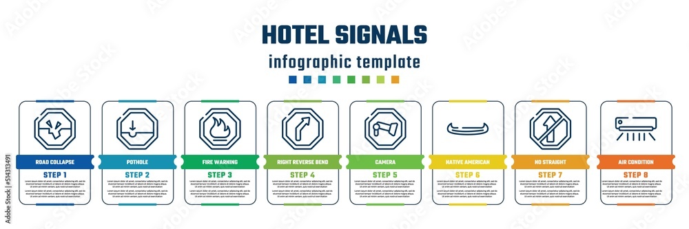 hotel signals concept infographic design template. included road ...