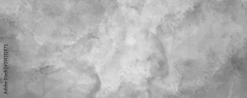 Vector watercolor futuristic art background with grey smoke on white. Watercolour texture for cards, flyers, poster. Watercolour banner. Monochrome paper. Grunge painted template for design.	