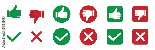 Do's and don'ts icon set. To do and not to do icons. Recommended or not recommended symbol. Vector stock illustration. Simple flat design for choice button of advice info graphic.