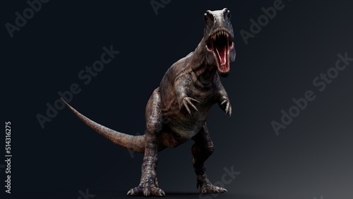 Acrocanthosaurus dinosaur   of background. 3d rendering