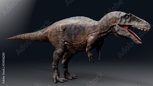 Acrocanthosaurus dinosaur   of background. 3d rendering