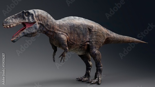 Acrocanthosaurus dinosaur , of background. 3d rendering