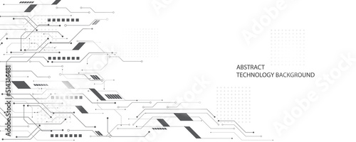 Grey white Abstract technology background, Hi tech digital connect, communication, high technology concept