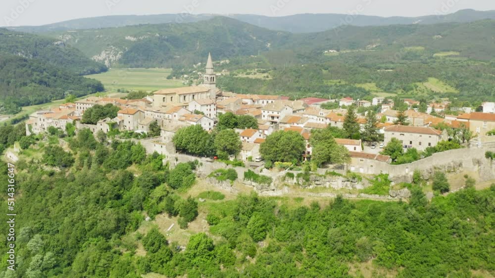 Aerial view of Buzet town in Istra, Croatia Aerial view of Buzet town in Istra, Croatia