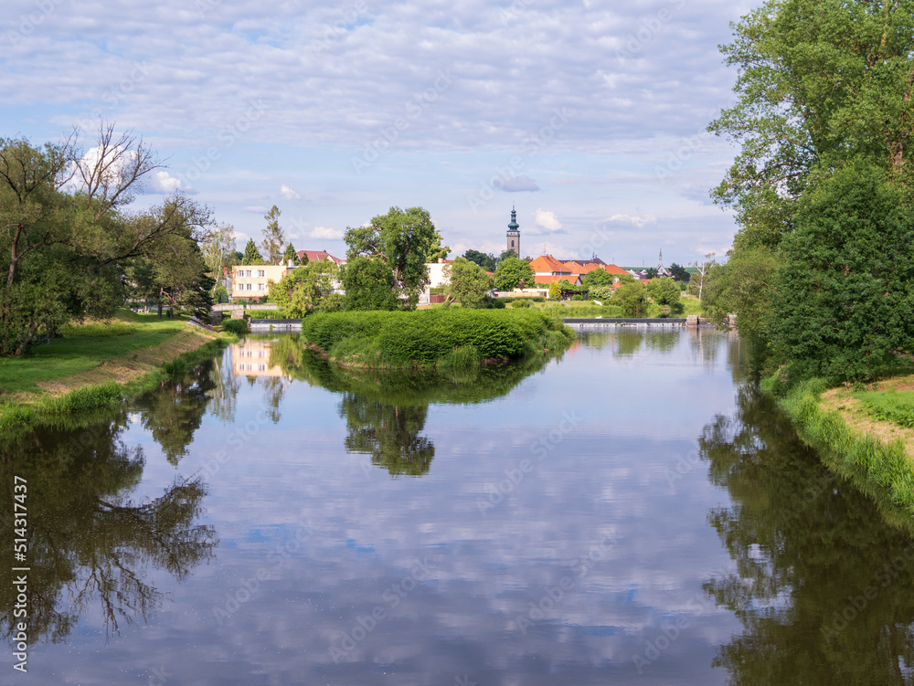 View of the center of Sobeslav from the former mill.