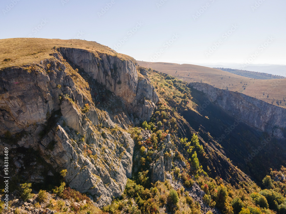 Aerial view of Rock Formation Stolo at Ponor Mountain, Bulgaria