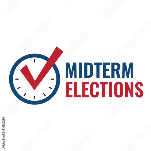 2022 Midterm Elections Design w Red White and Blue Vote Icon